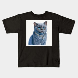 British Blue Shorthair Sketch Kids T-Shirt